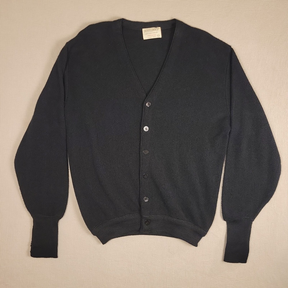 Jefflinks Lord Jeff Cardigan Mens L Vintage Grandpa Core American Golf 70s USA